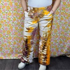 Talbots upcycled ice dyed stretch denim tie dye jeans